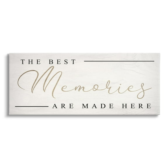 Stupell Industries Memories Phrase Touching Shabby Chic Glam Sign Canvas Wall Art, 40 x 17, Design by Daphne Polselli