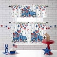 thumbnail image 3 of American Flag Truck Kitchen Curtains Valances 3 Piece Set, Independence Day Star Heart USA Rod Pocket Tier Curtain and Valance Drapes for Small Window 24 Inch Length for Bedroom Cafe, 3 of 9