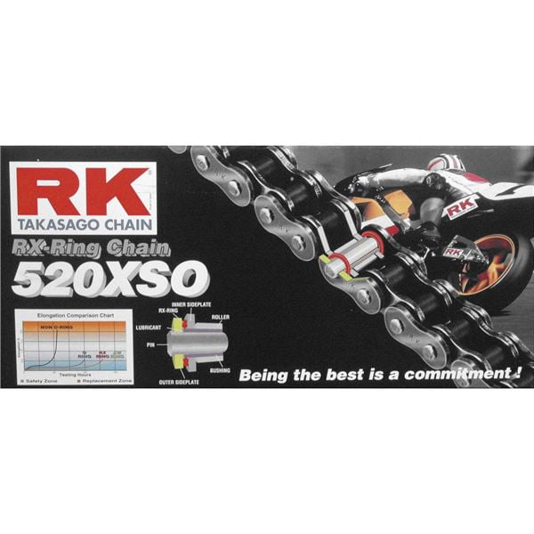 Chains & Sprockets RK Racing Chain 520XSO-114 114-Links X-Ring Chain ...