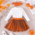 thumbnail image 3 of Hotiary Infant Toddler Halloween Three Piece Set Pumpkin Pattern Jumsuit + Bow Mesh Skirt + Headscarf Set for Girls 0-18M, 3 of 10