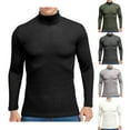 thumbnail image 4 of Turtleneck Men Long Sleeve Thermal Underwear Sweater Mock Solid Color Turtleneck Base Layer Sweatshirt Shirt for Men, 4 of 4