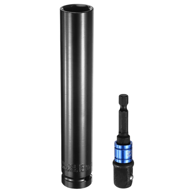 Uxcell Deep 6-Point Impact Socket 1/2" Drive 18mm Metric Socket with Adapter