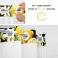 thumbnail image 5 of Yellow Lemons No Hook Shower Curtain with Snap in Liner Welcome White Flowers Leaf Fruits Black Background Waterproof Bathroom Shower Curtain with See Through Top Window for Bathtub 72" x 72", 5 of 9
