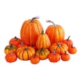 thumbnail image 2 of 16 calabazas artificiales de imitación, calabazas de simulación, calabazas decorativas de de otoño para cocina, decoración de Halloween Naranja, 2 of 8