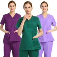thumbnail image 1 of Scrub Medical Uniform Top Women Men Tunic Nurse Hospital Work Wear Medical Tops, 1 of 8