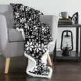 thumbnail image 2 of Lavish Home 61-00004-FB Fleece Sherpa Blanket Throw - Black, White, 2 of 4