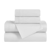 Superior Egyptian Cotton Deep Pocket 650 TC Sheet Set, Olympic Queen, White