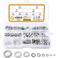 thumbnail image 1 of 684PCS Surtido de arandelas planas de acero inoxidable 304, M2 M2.5 M3 M4 M5 M6 M8 M10 M12 Arandela plana para sellar anillos de sellado de tornillos - Viene con caja Adepaton YQ-0353, 1 of 7