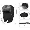 thumbnail image 4 of Trapper Hat Winter Hats for Men Trooper Hunting Ski Hat Women Ear Flap Windproof Hats Black, 4 of 4