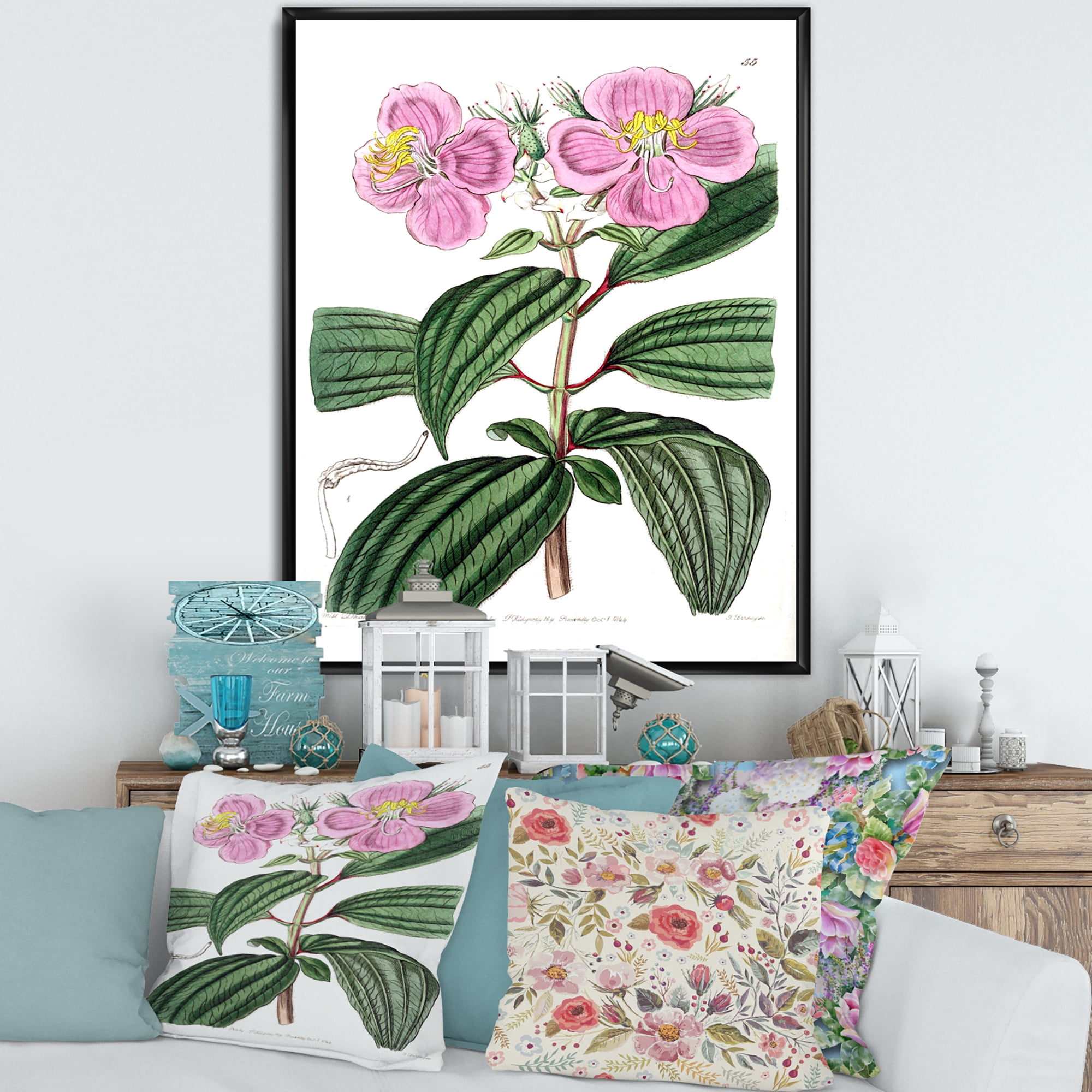 Designart 'Ancient Plant Life XXIII' Traditional Framed Canvas Wall Art Print