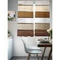 thumbnail image 4 of Vintage Geometric Brown Sheer Curtains for Living Room Bedroom Farmhouse Country Chic Wood Grain Sheer Curtains 63 Inch Long 2 Panels Set Light Filtering Curtain Window Treatments Drapes, 4 of 6
