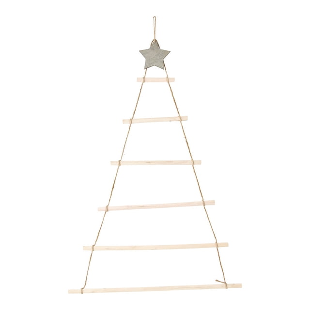 Adornos colgantes de madera con forma de estrella navideña, decoración de paredes y árboles
