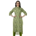 thumbnail image 1 of Moomaya Printed Indian Kurti WoMen's Cotton Tunic Mandarin Collar Knee Length Kurta, 1 of 6
