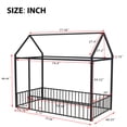 thumbnail image 6 of Twin Size Metal House Bed Frame with Rails, Montessori Floor Bed without Slats (Black), 6 of 8