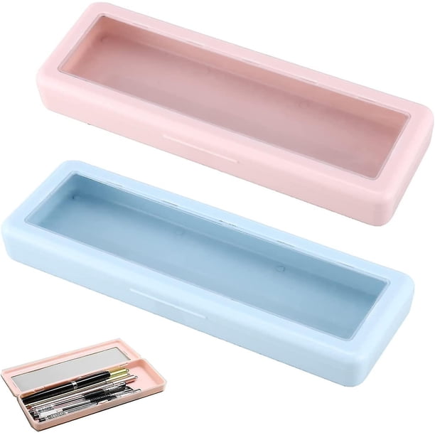 Estuche para lápices YONGSHENG Estuche de plástico transparente con tapa 2 piezas