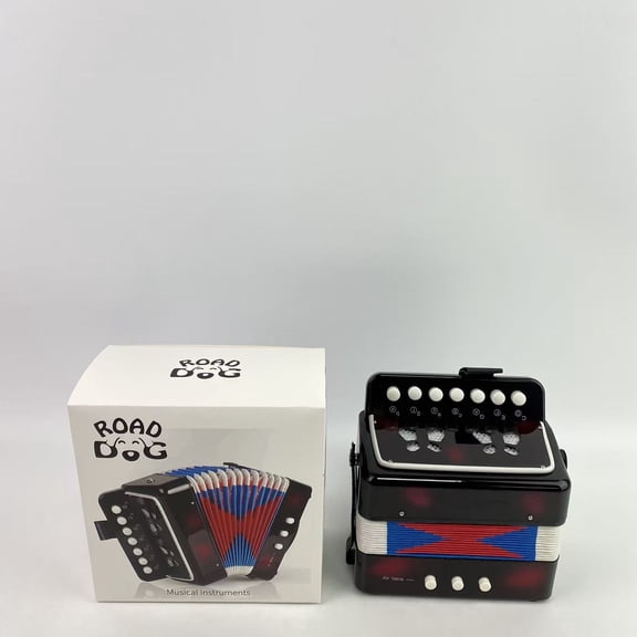 ROAD DOG Musical instruments, Accordion 10 button accordion toy for beginners, lightweight and environmentally friendly (10 button black)