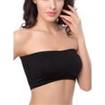 thumbnail image 1 of Women's Padded Bandeau Bra Strapless Basic Layer Tube Top Plus Size 1-3 Packs, 1 of 6