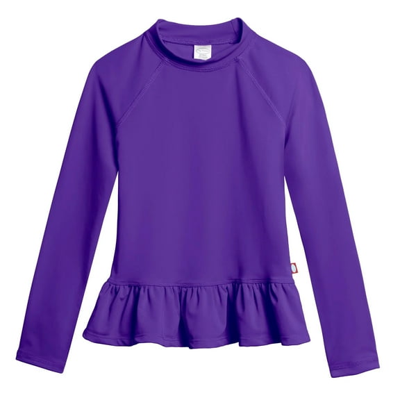 Girls UPF 50 Peplum Long Sleeve Rashguard | Purple