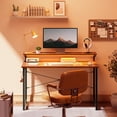 thumbnail image 7 of 48 inch Computer Desk with Adjustable Monitor Stand(4.3”, 5.5”, 6.7”), Home Office Desk with Charging Station & LED Light, Simple Modern Style Laptop Desk for Small Space, Vintage, 7 of 7