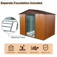 thumbnail image 3 of 8ft x 6ft Coffee Metal Storage Shed - Galvanized Steel, Sliding Doors, Durable Outdoor Shed for Garden & Patio Tool Storage - Easy Assembly, 3 of 8