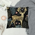 thumbnail image 2 of GOSMITH  Gold Christmas Deer Throw Pillow Covers Boho Plants Floral Farmhouse Decorative Xmas Pillow Covers Short Pile Pillow Case for Sofa Bedroom, 2 of 5