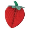 Beistle Club Pack of 12 Delicious Honeycomb Tissue Strawberry Hanging Decorations 14"