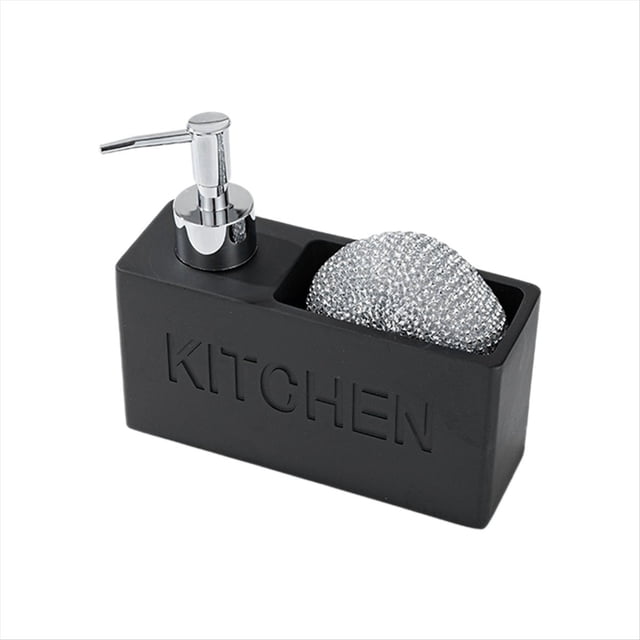 Dispensador de JabóN para Platos de Cocina, Juego de Caja de Almacenamiento, Botella Recargable para Manos LíQuidas para Encimera con Soporte para Esponja de Limpieza