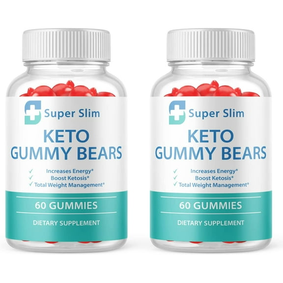 (2 Pack) Super Slim Keto Gummy Bears - Supplement for Weight Loss - Energy & Focus Boosting Dietary Supplements for Weight Management & Metabolism - Fat Burn - 120 Gummies