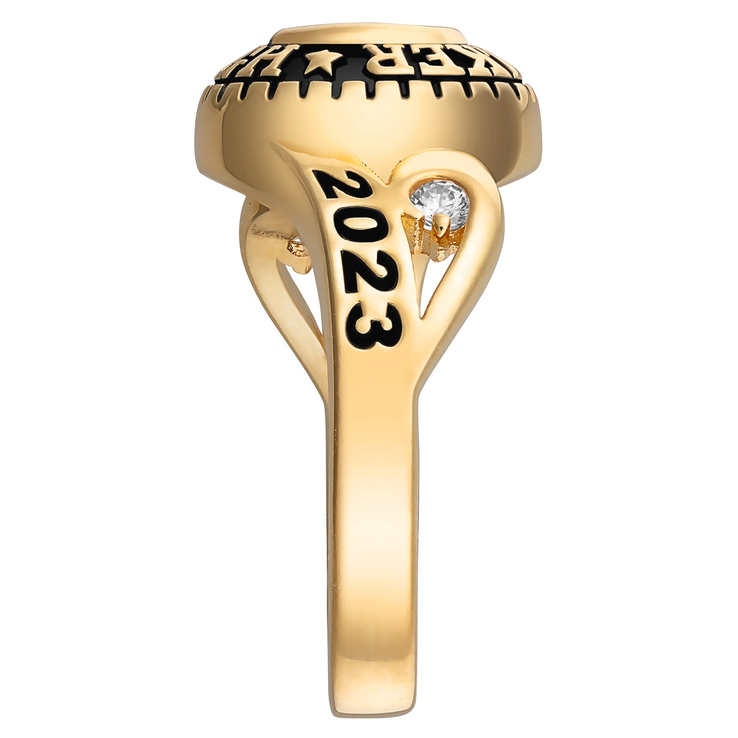 Order Now for 2025 Graduation, Freestyle Women's Cubic CZ Scroll Bypass Birthstone Class Ring Sterling Silver, Personalized, High School or College Graduation