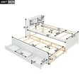 thumbnail image 5 of Harper & Bright Designs Twin Size Platform Bed with Trundle, Storage Platform Bed with 3 Drawers and Storage Headboard, USB Ports and Plug, Wood Platform Bed with Bookcase, White, 5 of 15