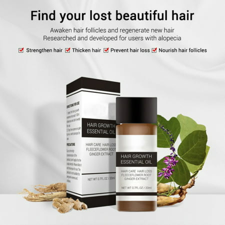 Hair Growth Essential Oil Fleeceflower Root Ginger Extract Treatment Against Hair