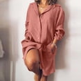 thumbnail image 2 of Dress for Women Summer Plus Size Lapel Long Sleeve Button Down Shirt Dress Casual Loose Maxi Dresses, 2 of 4