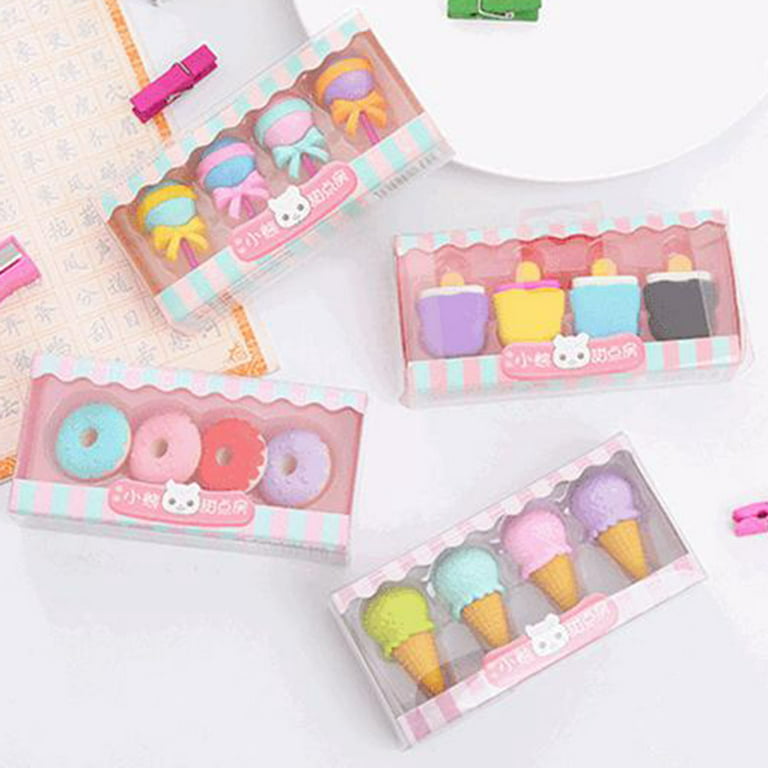 Cute Eraser, Kawaii dessert sushi pencil Eraser, rubber drawing Cute Eraser  accessories Office home school supplies for children and adult students