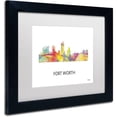 thumbnail image 2 of Trademark Fine Art 'Fort Worth Texas Skyline WB-1' Canvas Art by Marlene Watson, White Matte, Black Frame, 2 of 4