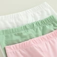 thumbnail image 3 of Girl Cropped Pants Solid Color Elastic Waist Trousers LeggingsInfant  Kid, 3 of 6
