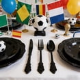 thumbnail image 6 of Disposable Party Tableware Set, Football Theme Plates Cups Cutlery No Cleanup Design, Event Dining Supplies for Home Parties Camping Game Night Hosts, 6 of 6