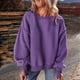 thumbnail image 5 of Suéter de Cuello Redondo para Mujer, Holgado, de Lana de Cordero, Informal, Versátil, de Larga, para Otoño e Invierno. L, 5 of 8
