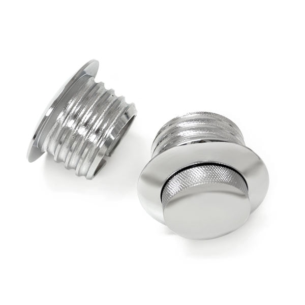 Krator Dual Chrome Pop Up Flush Gas Cap Vented Fuel Tank For 2005-2006 Harley Davidson FLSTNI Softail Deluxe