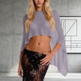 thumbnail image 6 of Hilenly Crochet Beach Cover Ups for Women Sheer Asymmetrical Knit Poncho Tops Shawl Cape Top Swimsuit Coverup, 6 of 6