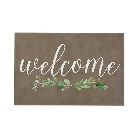 Personalization Mall Personalized Greenery Welcome Doormat, 18" x 27"