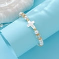 thumbnail image 3 of Cross Pearl Bracelet, First Communion Gifts, Baptism, Easter Gifts for Teen Girls, Faith Christian Religious Bracelet for Girls, 3 of 6