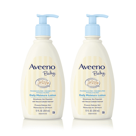 - (2 Pack) Aveeno Baby Daily Moisture Lotion with Natural Colloidal Oatmeal, 12 fl. oz
