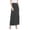 Charcoal, variant on Women's Casual Foldable Waist Comfy Loose Fit Solid Maxi Skirt S-3XL