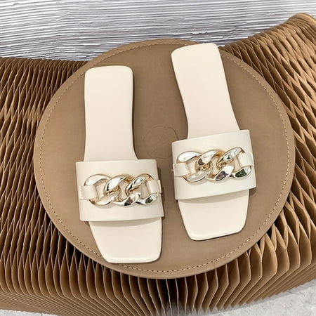 

Hawee Women Girls Summer Flat Chain Mules Slide Sandals
