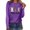 Purple, variant on Easter Graphic Tee for Women Casual Long Sleeve T Shirt Holiday Print Lightweight Top Blue L