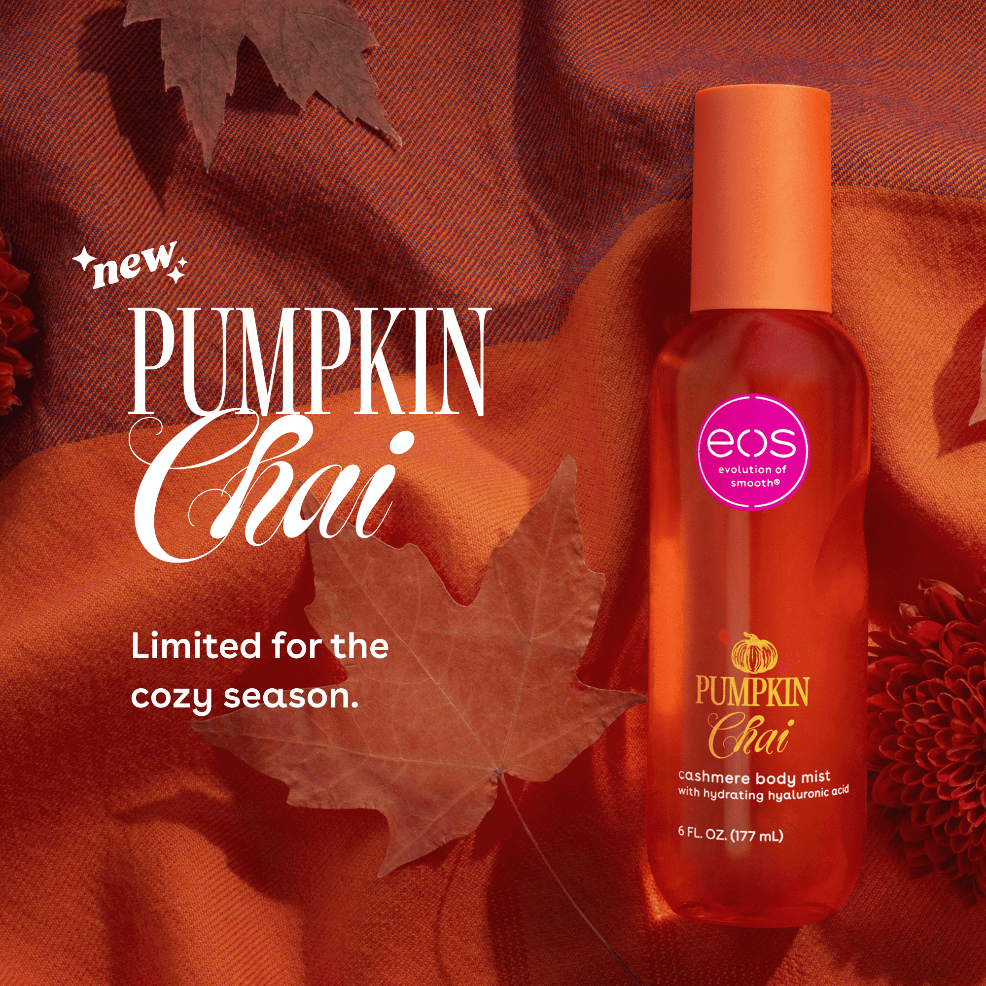 eos Pumpkin Chai Body Mist for Women, Fine Fragrance Mist, 6 fl oz