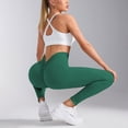thumbnail image 4 of felwors No Front Seam Workout Leggings for Women Tummy Control Lifting Leggings Buttery Soft Gym Yoga Pants (Green, L), 4 of 4