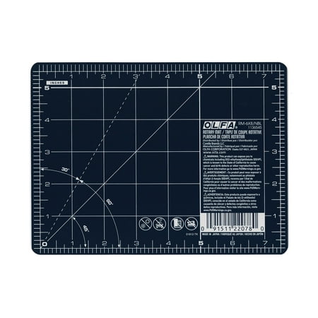 UPC: 0091511220780 | 1136545 OLFA ROTARY MAT W GRID 6X8 NAVY BLUE