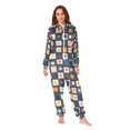 thumbnail image 2 of FORMRS Onesies Pajama for Adults Unisex Hoodie Winter Jumpsuit One Piece Sleepwear, Sizes S-2XL, Blue Circle Mosaic, 2 of 7