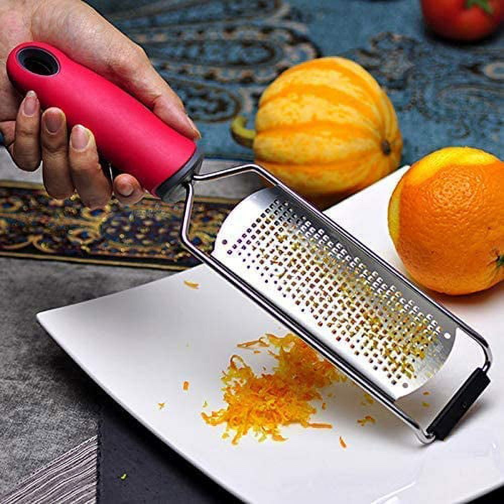 EclipseGuard Râpe Zesteur Rapeuse Fromage INOX, Râpe à Fromage, Parmesan Citron Muscade Avec Couvercle Protecteur, Poignée Antidérapante, Lavable Au Lave Vaisselle, Multifonction